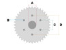 Rear sprocket Puch Ranger 4TT / 4TL 45 teeth Esjot A-quality thumb extra